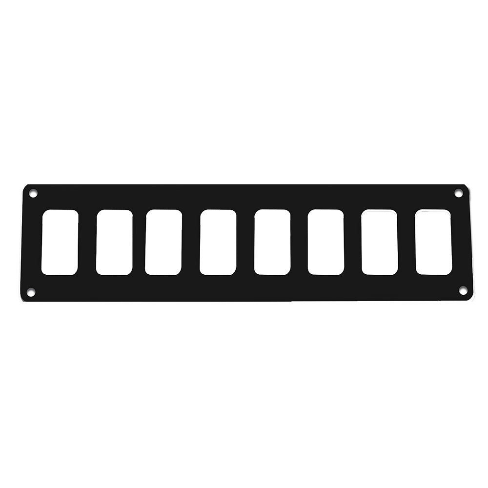 Pacer Switch Panel - 8 Switch & 1 Row - 12.5" x 2.75" - Black Powder Coated Aluminum