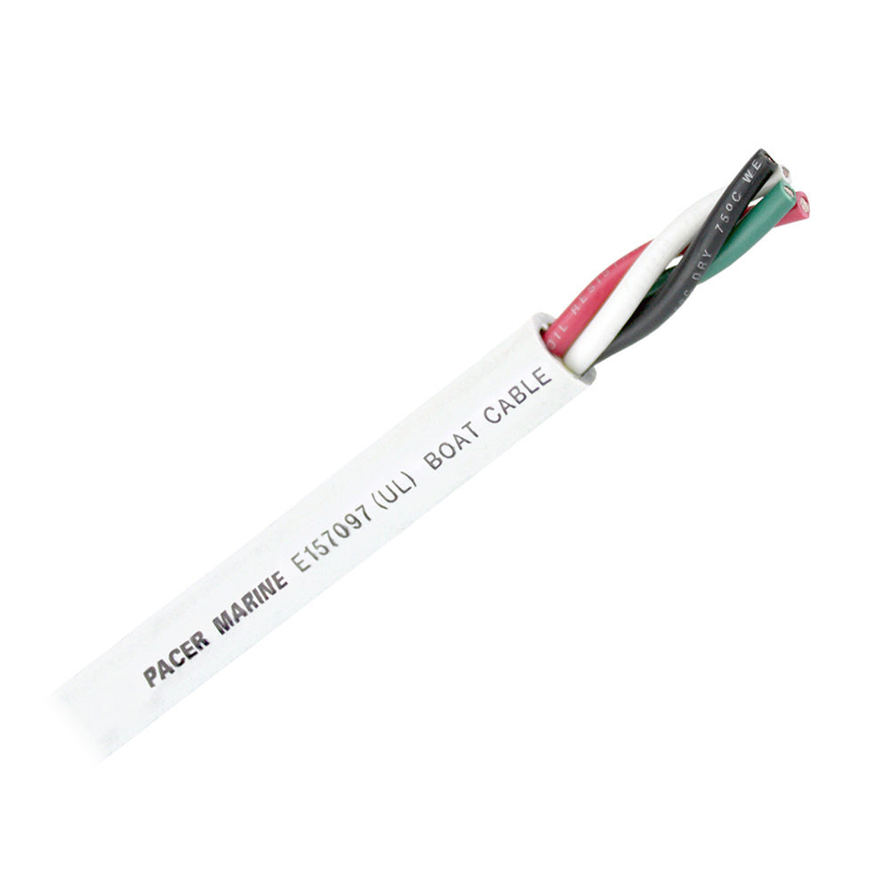 Pacer Group WR8/4-100 Round 4 Conductor Marine Cable - 100 Feet, 8/4 AWG, Black, Red, Green & White