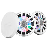 DS18 8" 2-Way Coaxial Marine Speakers w/Digital LED Lights & Bullet Tweeter - White - 175W, 4-Ohm - NXL-IQ8/WH