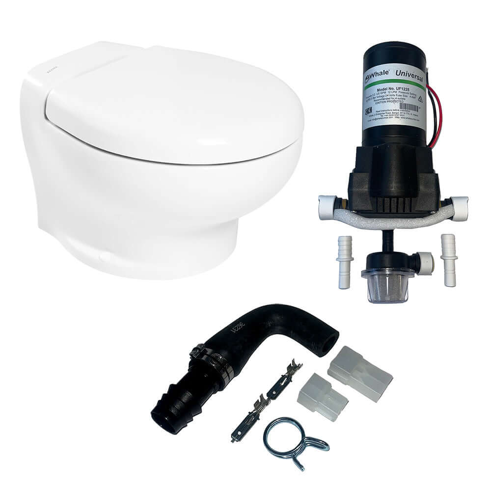 Thetford Nano Eco Compact Toilet Raw Water Kit w/Inlet Pump - 24V - T-NAN024PW/TSFT/NA-RWKIT