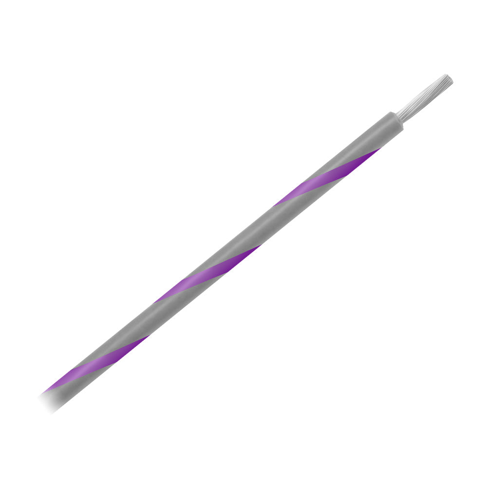Pacer Group 14 AWG Striped Marine Wire 500 ft spool - Grey with Violet Stripe