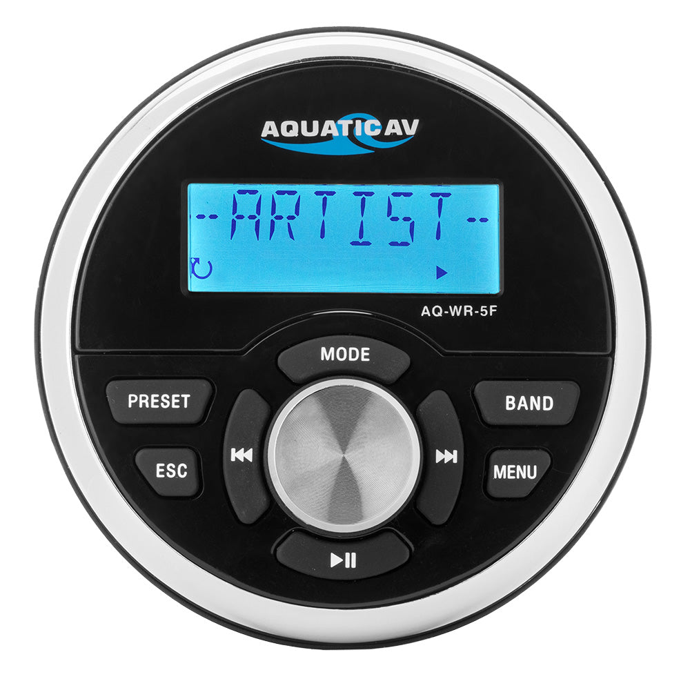 Aquatic AV WR5 Wired Remote Control for 5-Series Marine and Powersport Audio Systems - WR500