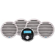 Aquatic AV EG200 Economy Gauge Stereo and 6.5-Inch Waterproof Marine Speakers Kit - White - EG200