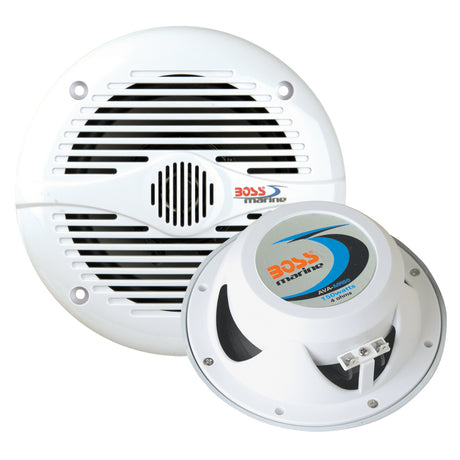 Boss Audio MR60 6.5-inch Marine Grade Round Speakers - White (Pair) - MR60