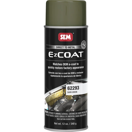 SEM Ez Coat 16oz Aerosol Can - Dark Green for Automotive & Metal Surfaces