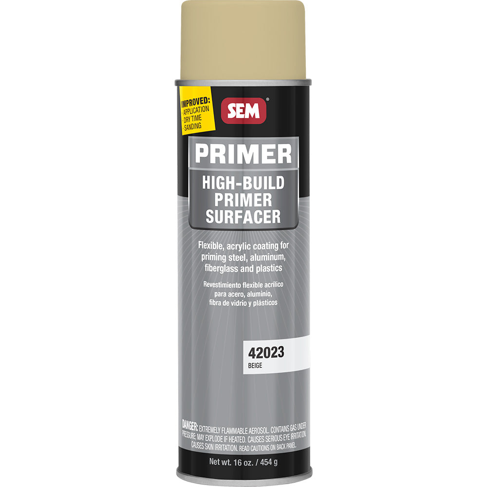 SEM High-Build Primer Surfacer 20oz Aerosol Can Beige for Automotive and Industrial Use