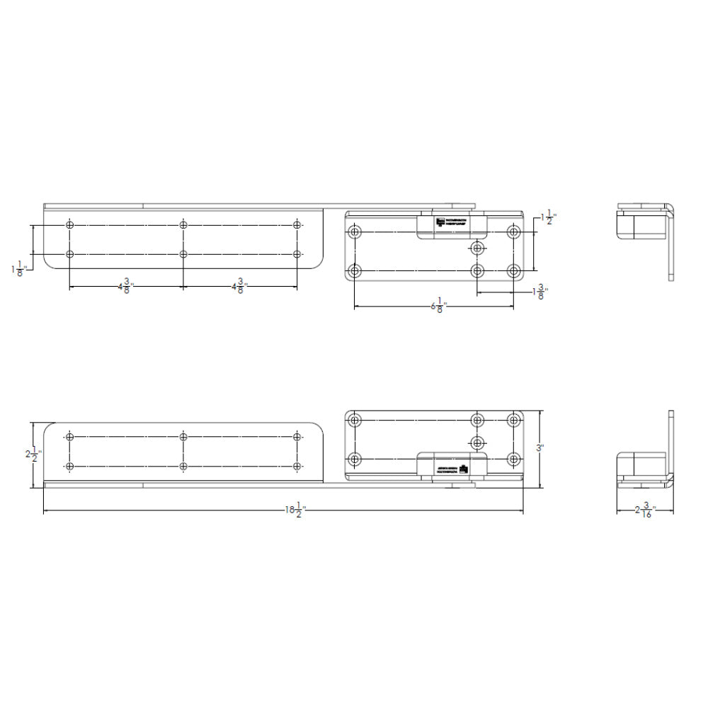 TACO Marine Command Ratchet Hinge - 18-1/2 inch Polished 316 Stainless Steel with Hard Stop - H25-0048