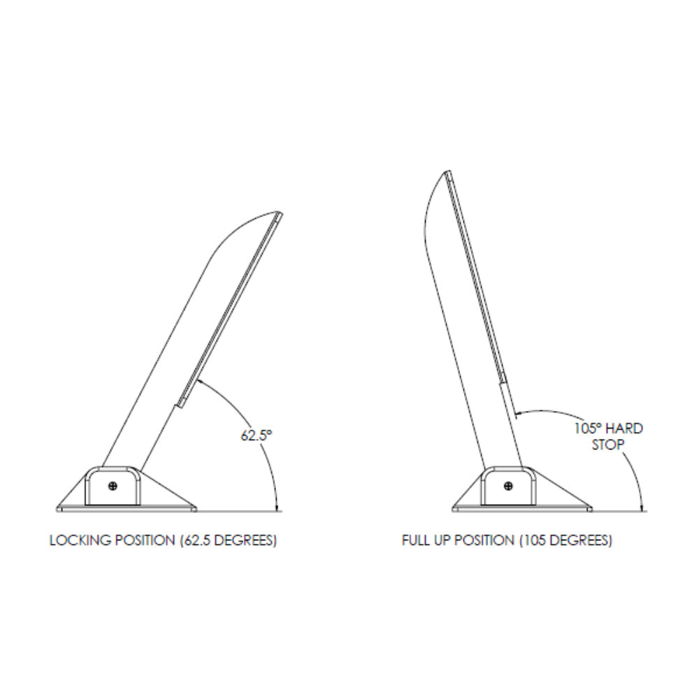 TACO Marine Command Ratchet Hinge - 18-1/2 inch Polished 316 Stainless Steel with Hard Stop - H25-0048
