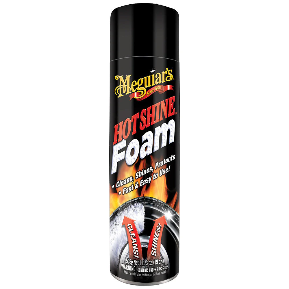 Meguiar's Hot Shine Tire Foam - 19oz for Deep Black Tire Shine and Protection