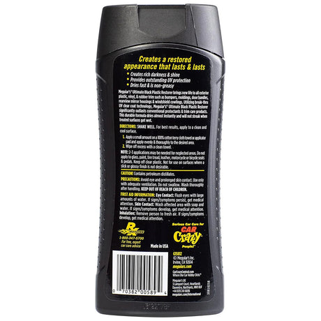 Meguiar's Ultimate Black Plastic Restorer 12oz - Restores Exterior Trim & Rubber