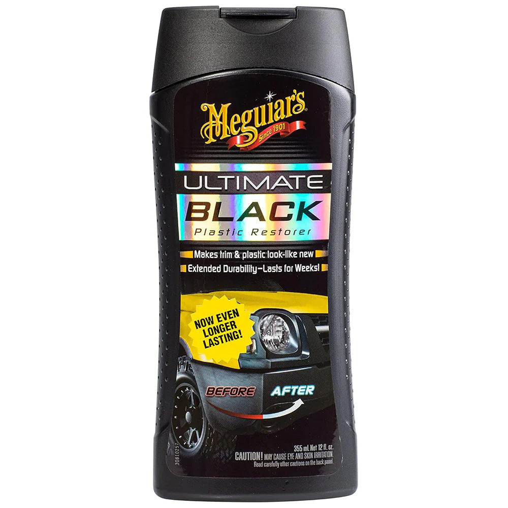 Meguiar's Ultimate Black Plastic Restorer 12oz - Restores Exterior Trim & Rubber