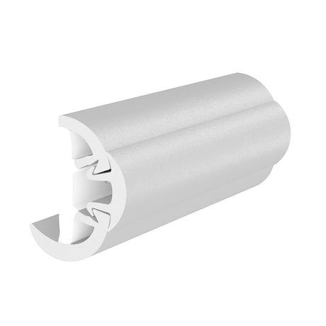 TACO Marine SuproFlex Rub Rail Kit with Flex Vinyl Overlay Insert - 1-5/8 inch Height x 7/8 inch Width x 60 Feet Length - White with White Insert