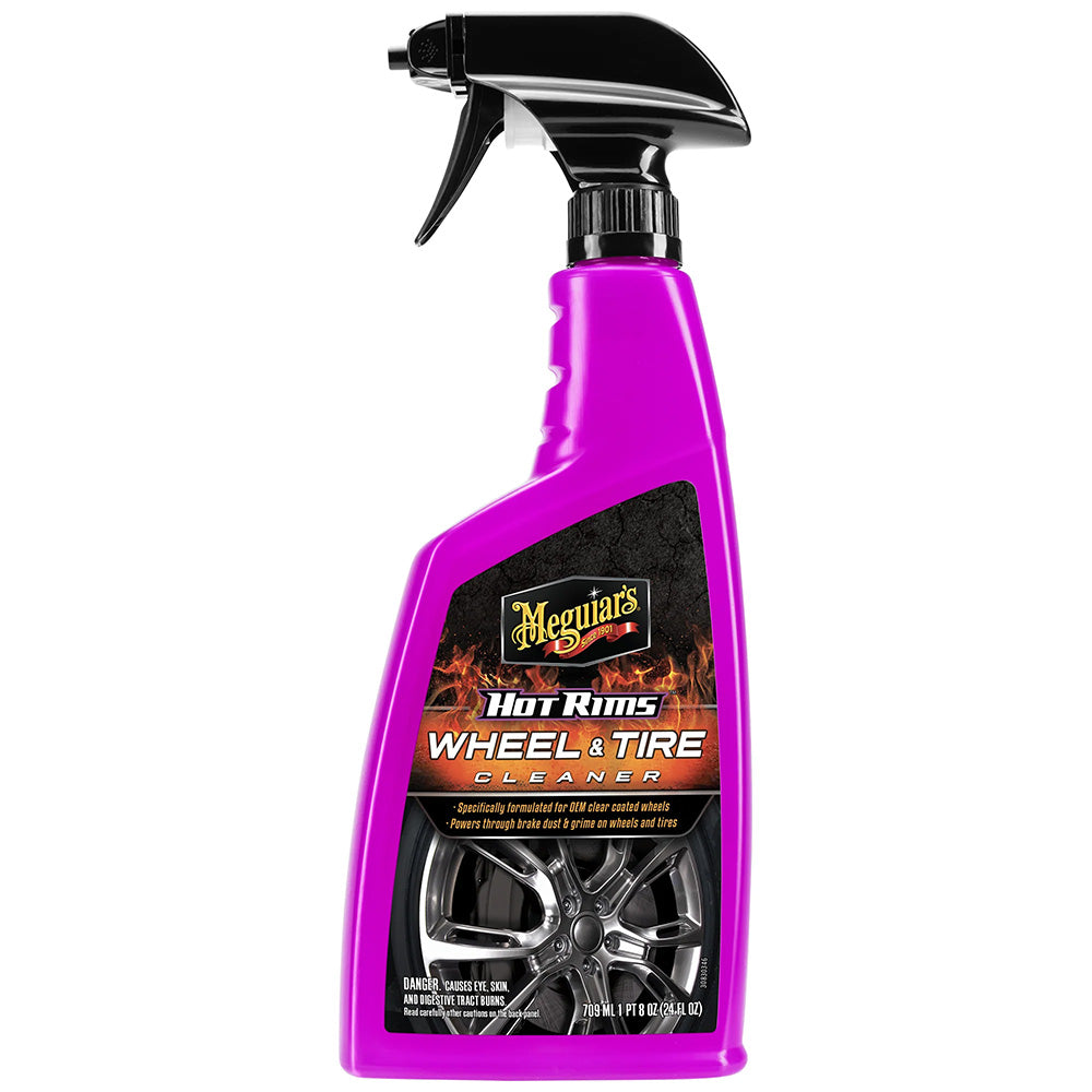 Meguiar's Hot Rims Wheel & Tire Cleaner - 24oz for Deep Cleaning of Factory-Coated Wheels and Tires