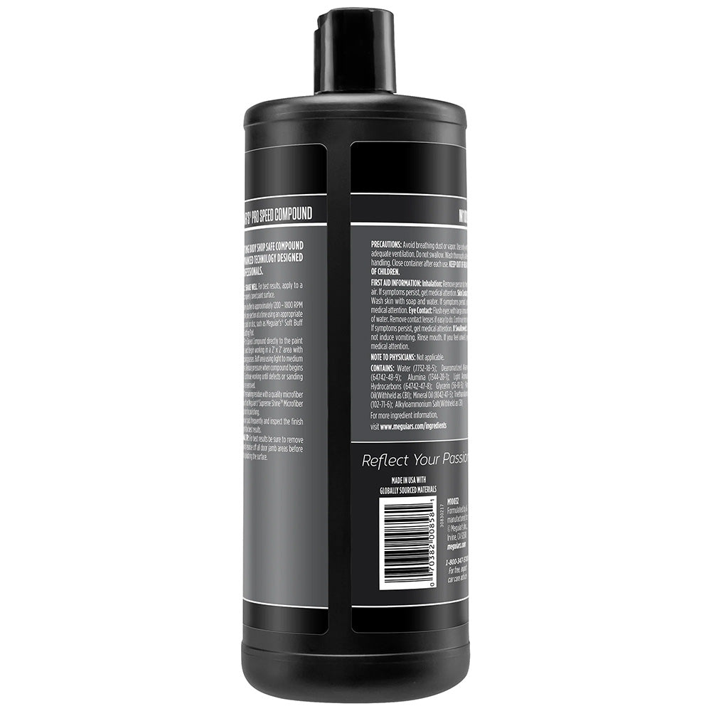 Meguiar's Professional Pro Speed Compound 32oz * Fast Cutting Body Shop Safe Polish for Deep Scratch and Haze Removal