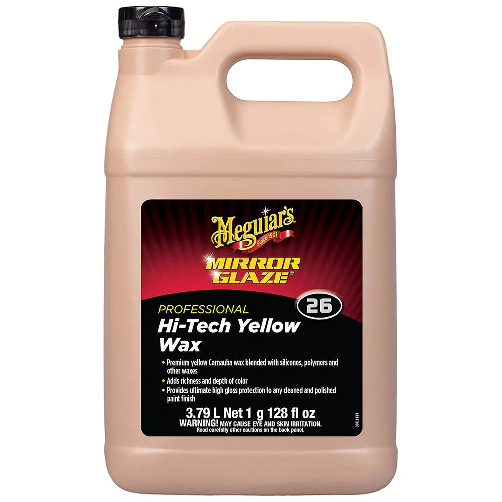 Meguiar's M2601 Professional Hi-Tech Yellow Liquid Wax - 1 Gallon for Deep Gloss and Durable Paint Protection