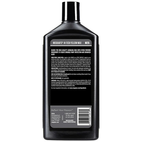 Meguiar's Hi-Tech Yellow Wax - 16oz Liquid Car Wax for Deep Shine and Durable Protection