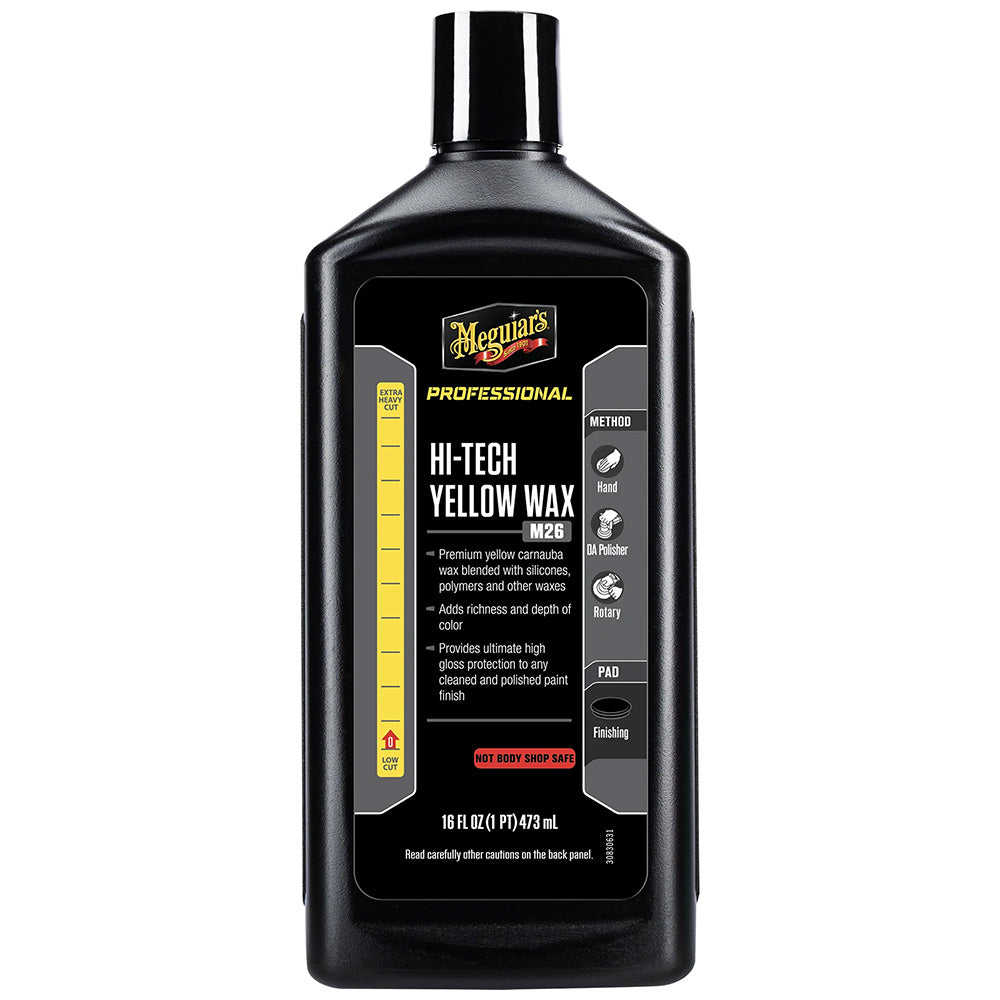 Meguiar's Hi-Tech Yellow Wax - 16oz Liquid Car Wax for Deep Shine and Durable Protection