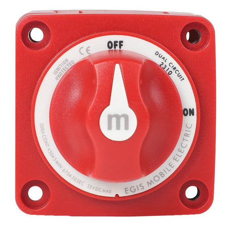 Egis M-Series 300A Dual Circuit Battery Switch Off/On with sealed, ignition-protected design and serrated flange lock nuts