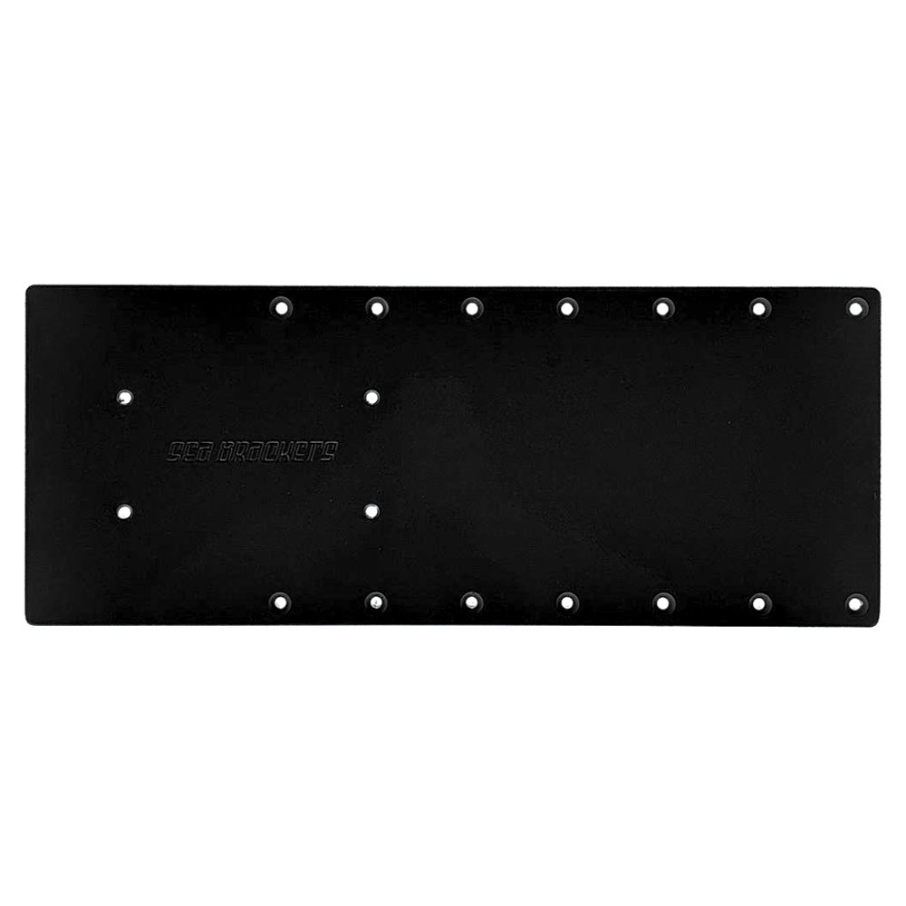 Sea Brackets 20-Inch Straight Trolling Motor Plate for Garmin Kraken - Black - SEA2303-BLK
