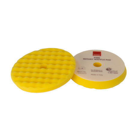 RUPES Velcro Waffle Fine Polishing Pad for Rotary Polishers 180mm - Yellow - 9.WF180M
