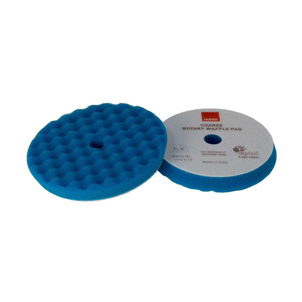 RUPES Velcro Waffle Coarse Polishing Foam Pad for Rotary Polishers 8-inch - Blue - 9.WF200H