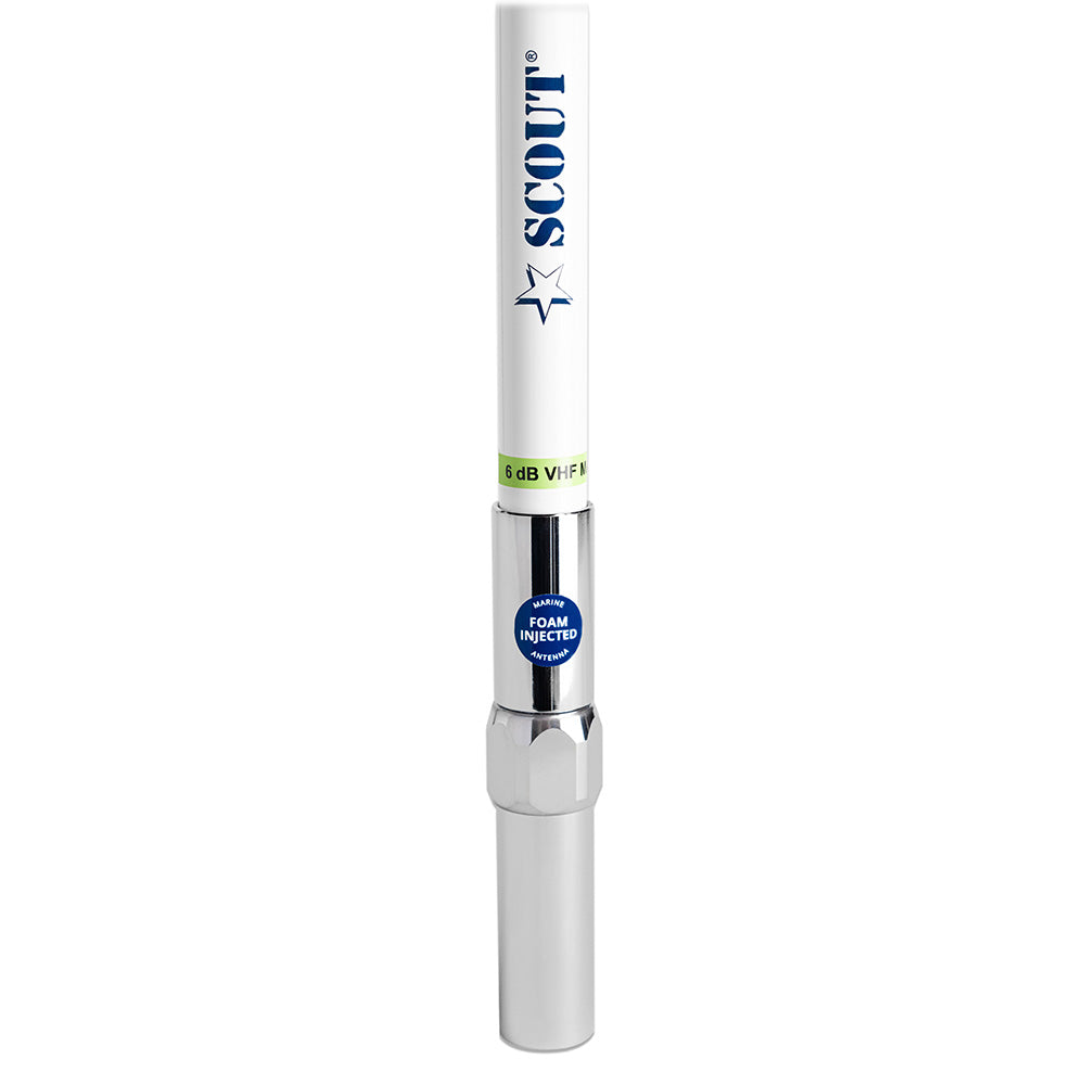 Scout 8' QuickFit White VHF Antenna with 5M Cable and FME Quick 6 Brass & Copper Element - PF AN NVHF00040T