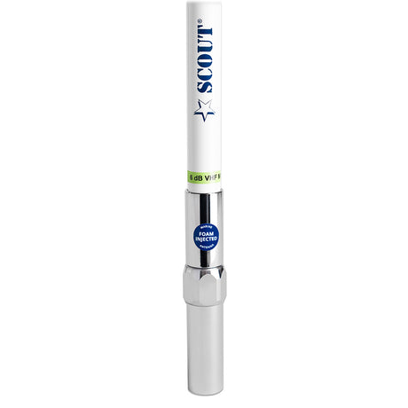 Scout 8' QuickFit White VHF Antenna with 5M Cable and FME Quick 6 Brass & Copper Element - PF AN NVHF00040T