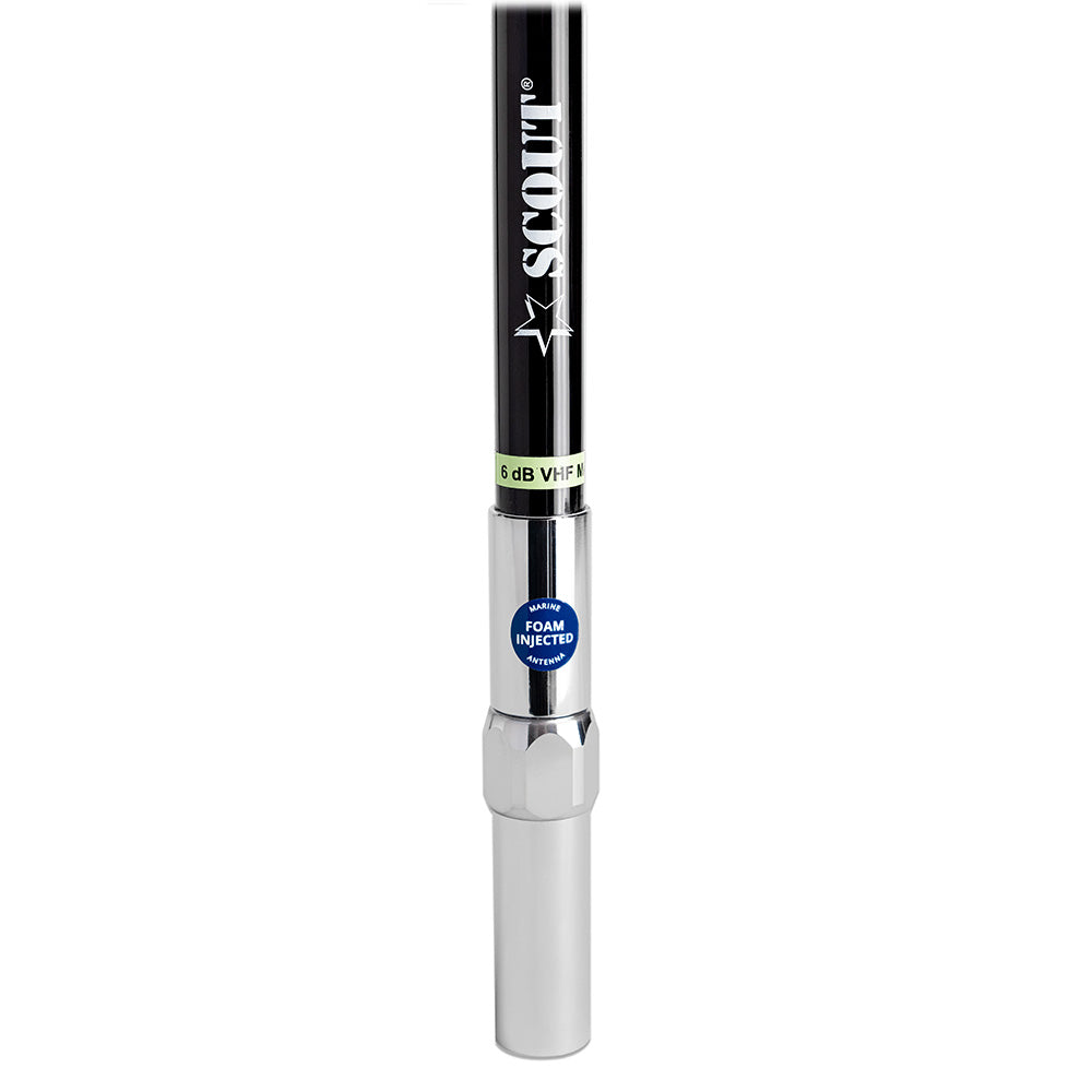 Scout 8' QuickFit Black VHF Antenna with 16.4 ft Cable and FME Quick 6 Foam Filled Brass & Copper Element - PF AN NVHF00042T