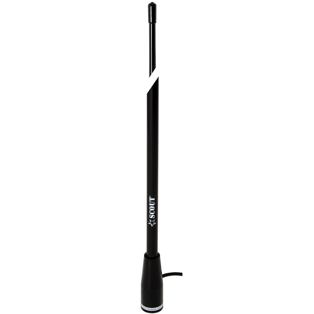 Scout 5' Black VHF Antenna with 3dB Gain and 5M RG-58 Coax Cable * Waterproof Marine Communication Antenna - PF AN NVHF00004T