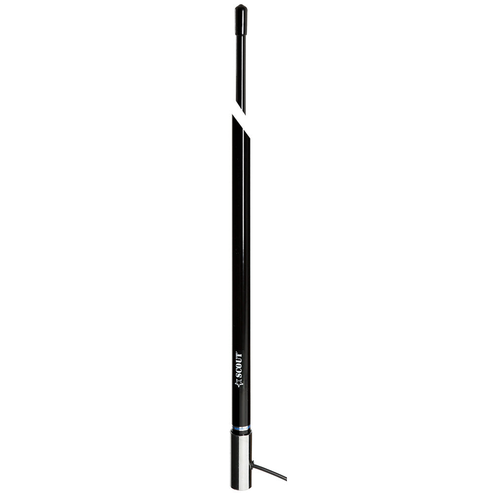 Scout 8' Black VHF Antenna with 6dB Gain, Stainless Steel Ferrule, 5M RG-58 Coax Cable and PL-259 Connector - PF AN NVHF00009T