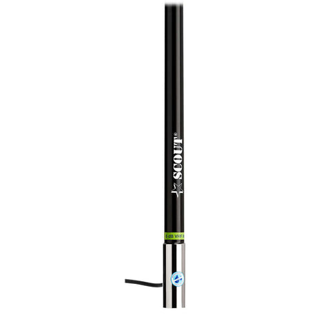 Scout 8' Black VHF Antenna 6dB Heavy Stainless Steel Ferrule w/6M RG-8x Includes PL-259 Heavy Duty Offshore Antenna KS-43 - PF AN NVHF00021T