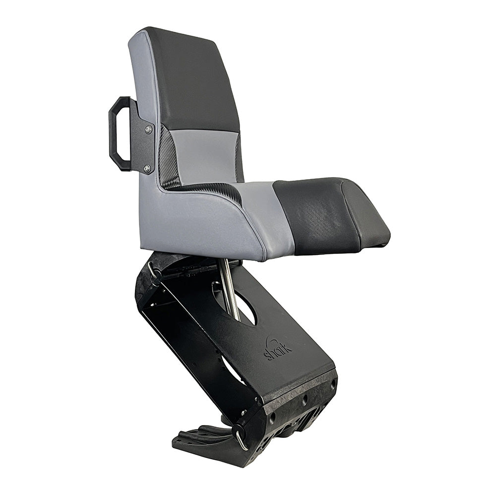 Shark Seating EPIC Seat with Flex Suspension - Grey Vinyl, Regular Handle - FEAX1000G