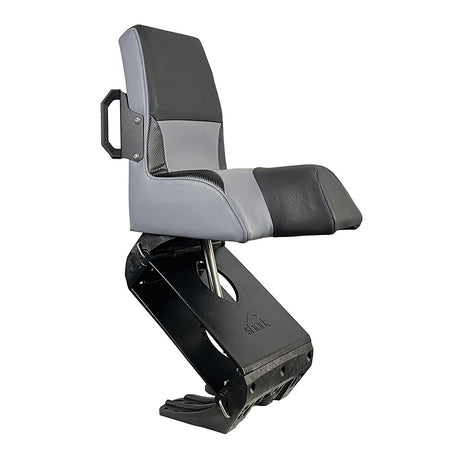 Shark Seating EPIC Seat with Flex Suspension - Grey Vinyl, Regular Handle - FEAX1000G