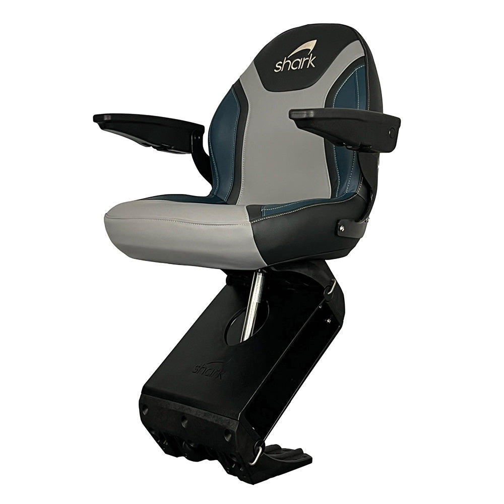Shark Seating EVO Teal with Flex Suspension No Plinth – Lightweight Marine Helm Seat with 9-Inch Travel and High-Impact Safety - FGAX0000T