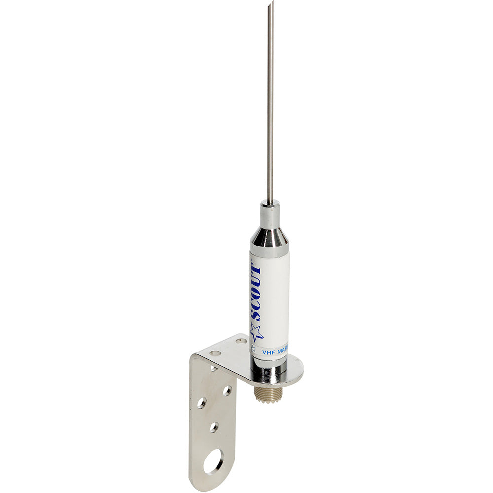 Scout PF AN NVHF00012T 3-foot Stainless VHF Whip Antenna with Bracket for Sailboats - No Cable - PF AN NVHF00012T