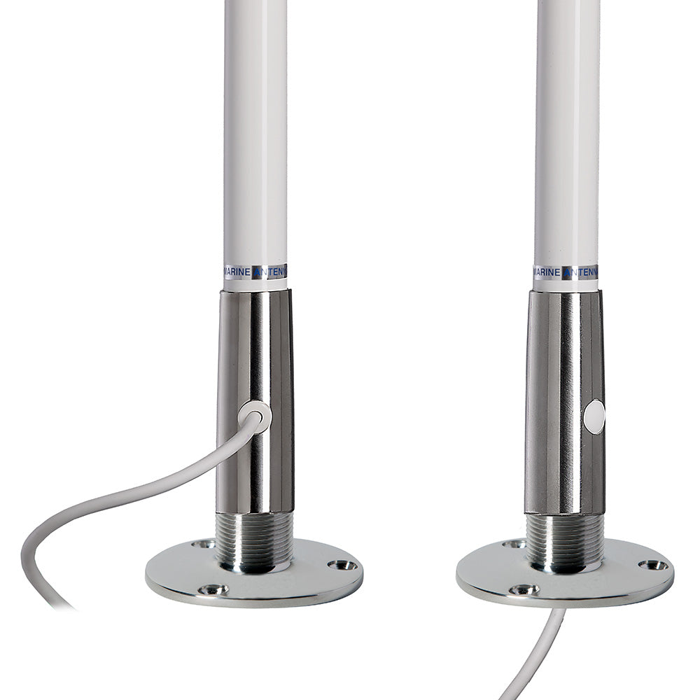 Scout 4' White VHF Antenna 3dB with Stainless Steel Ferule and 5M RG-58 Cable - PF AN NVHF00044T