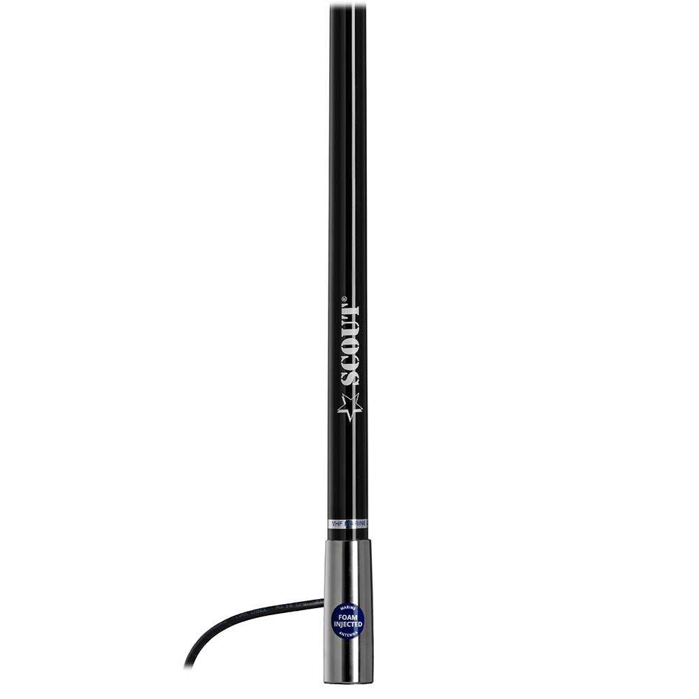 Scout 4' Black VHF Antenna with 3dB Gain and Stainless Steel Ferule * Includes 5M RG-58 Cable and PL-259 Connector - PF AN NVHF00045T