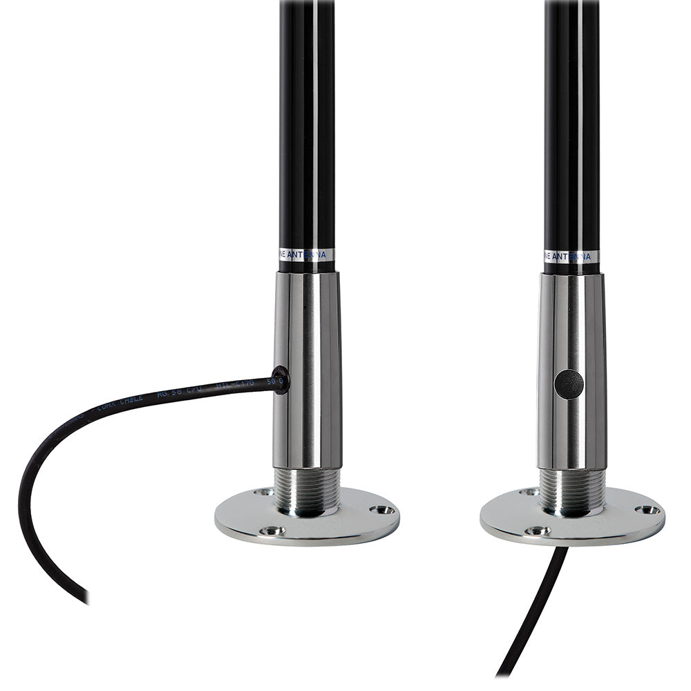 Scout 4' Black VHF Antenna with 3dB Gain and Stainless Steel Ferule * Includes 5M RG-58 Cable and PL-259 Connector - PF AN NVHF00045T