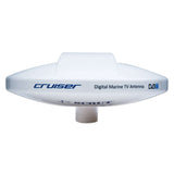 Scout Cruiser 10" White TV Antenna Omnidirectional w/20M, 75 ohms, Cable - PF AN NTV001