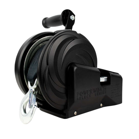 Powerwinch Select Series Winch 1,800lb, 2 Speed, 8" Crank Arm - Carbon Black - 21400-W-1800-8-B-R