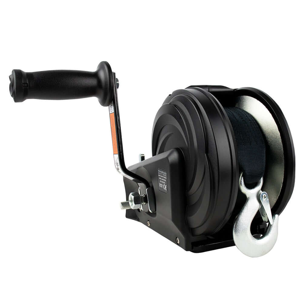 Powerwinch Select Series Winch 2,000lb, 2 Speed, 6" Crank Arm - Carbon Black - 21400-W-2000-6-B-R