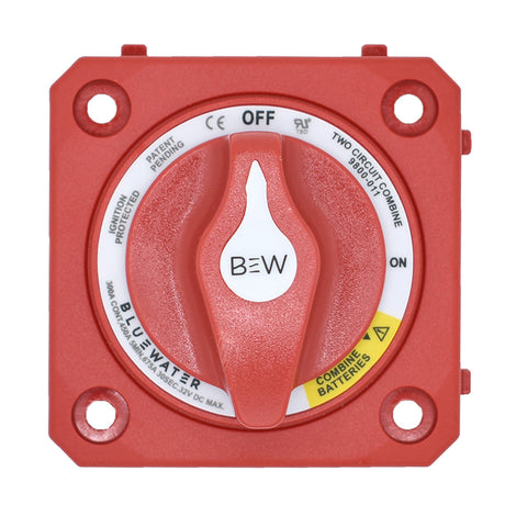 Bluewater Off/On Combine Battery Switch with Emergency Parallel - Panel Mount - Red - 9800-011-10