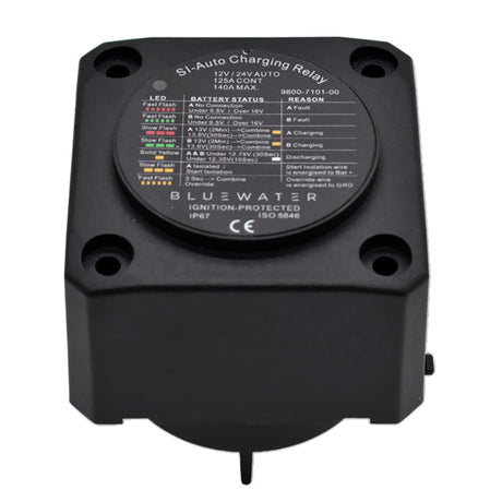 Bluewater Auto Charging Relay 12V, 140 Amp - Battery Management System for Marine and RV Applications - 9800-7101-00