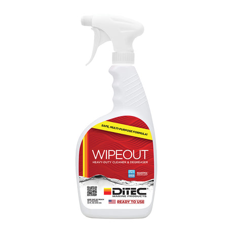 DiTEC Marine Products Wipeout Multi-Surface Cleaner - 32oz for Heavy-Duty Cleaning - EC-WOUT-SPR2