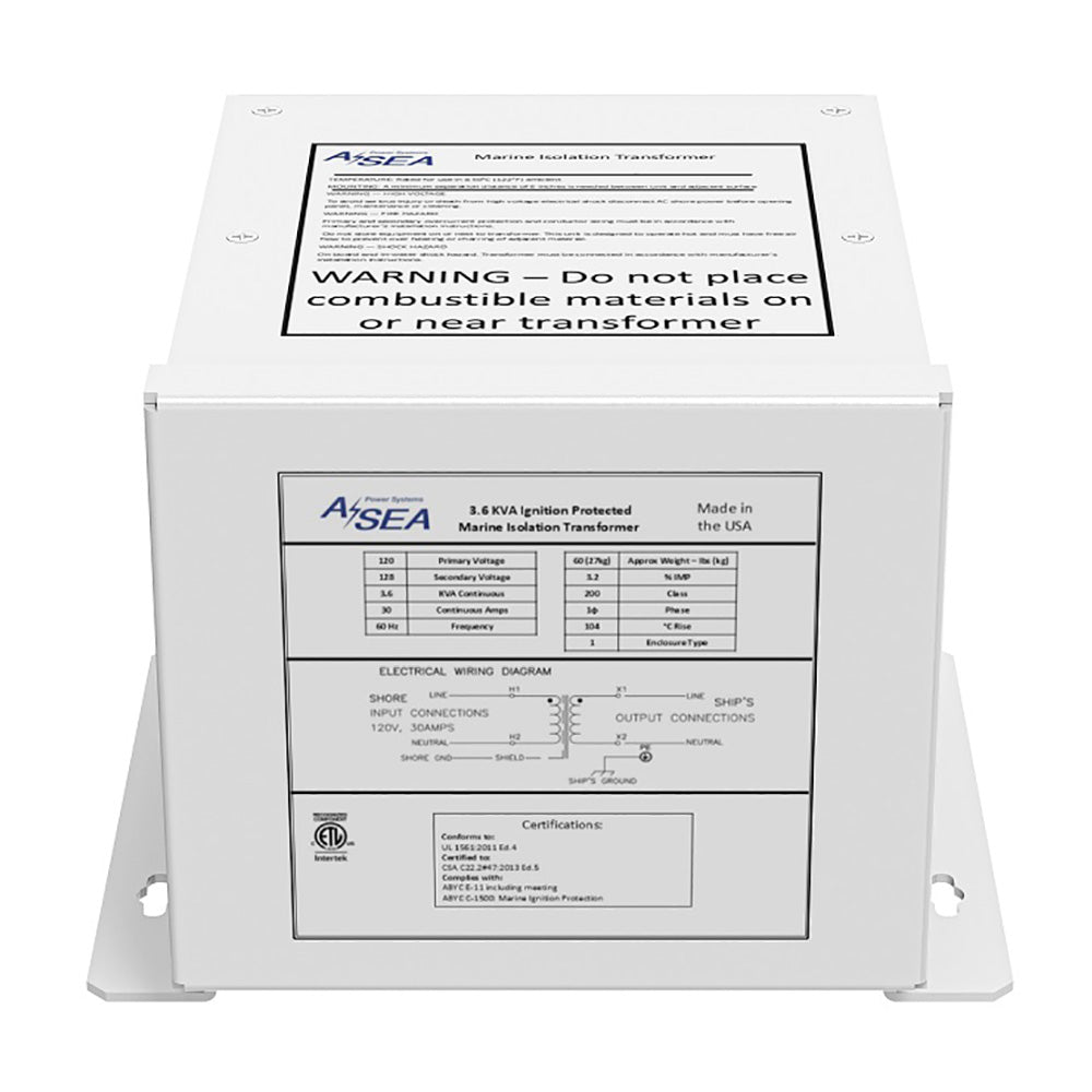 ASEA Power Systems 12 kVA Marine Isolation Transformer - Safe, Reliable Power for Vessels - 634103