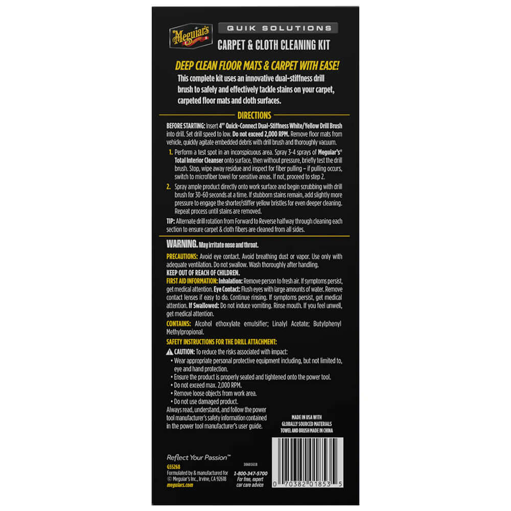 Meguiar's Quik Solutions Carpet & Cloth Cleaning Kit - G55268