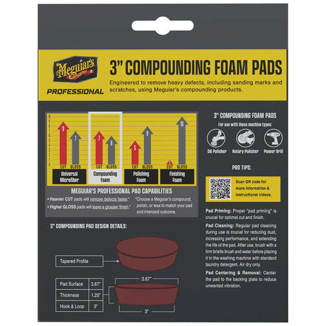 Meguiar's Professional 3" Compound Foam Pads *3-Pack - M3CFP3