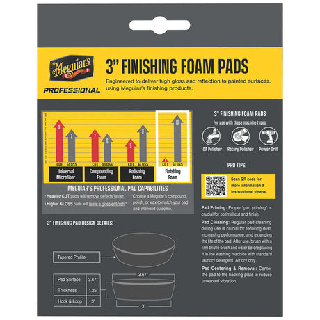 Meguiar's Professional 3" Finishing Foam Pads *3-Pack - M3FFP3