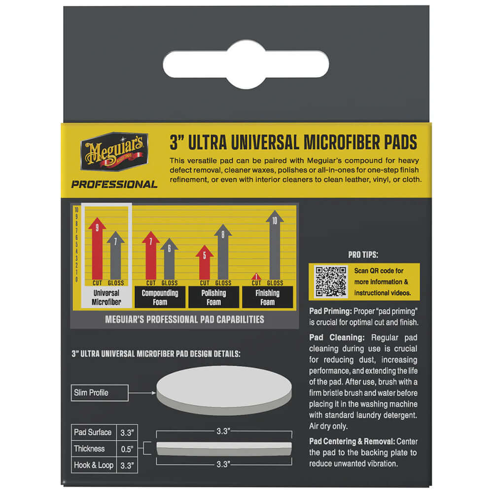 Meguiar's Professional 3" Ultra Universal Microfiber Pads *3-Pack - M3MFP3