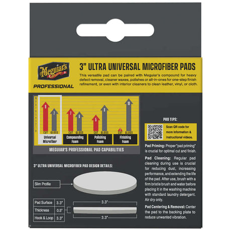 Meguiar's Professional 3" Ultra Universal Microfiber Pads *3-Pack - M3MFP3